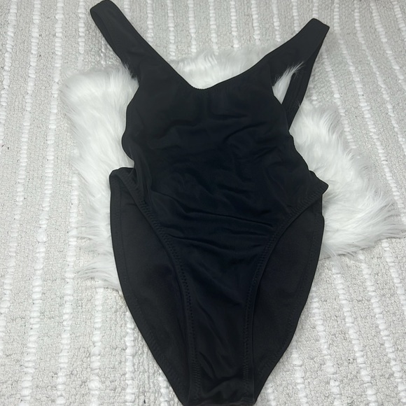 norma kamali low back bathing suit Women’s XS Black X-Small